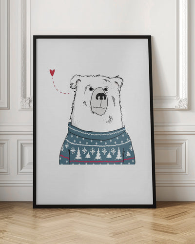 Winter Bear - Stretched Canvas, Poster or Fine Art Print I Heart Wall Art