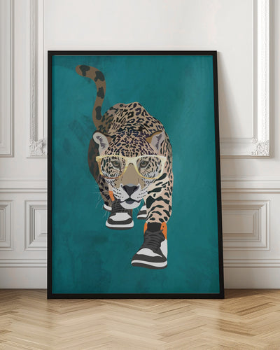 Jaguar prowling in high top sneakers - Stretched Canvas, Poster or Fine Art Print I Heart Wall Art