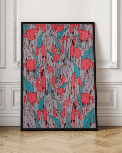 The Red Tulips - Stretched Canvas, Poster or Fine Art Print I Heart Wall Art