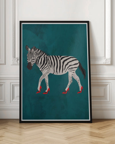 Zebra in heels 2 - Stretched Canvas, Poster or Fine Art Print I Heart Wall Art