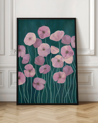 Pink poppies - Stretched Canvas, Poster or Fine Art Print I Heart Wall Art