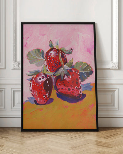 Fresh Paintainly Strawberries - Stretched Canvas, Poster or Fine Art Print I Heart Wall Art