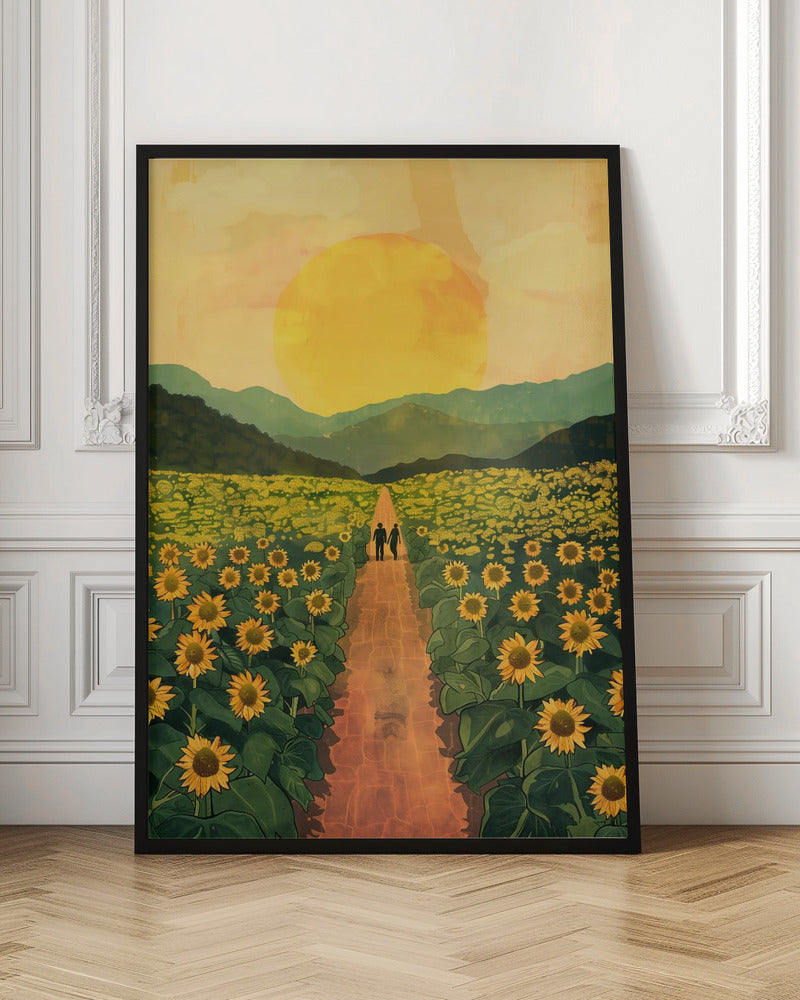 Sunflower Plantation - Stretched Canvas, Poster or Fine Art Print I Heart Wall Art