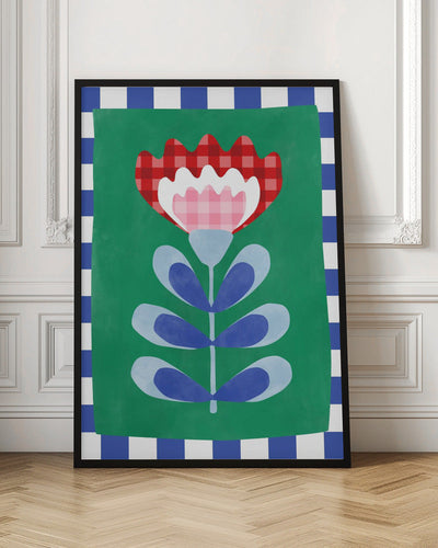 Floral Design with Bold Geometric Shapes - Stretched Canvas, Poster or Fine Art Print I Heart Wall Art