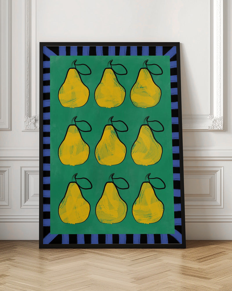 Pear Grid Harmony - Stretched Canvas, Poster or Fine Art Print I Heart Wall Art
