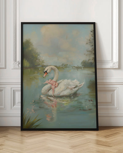 Vintage Swan Coquette - Stretched Canvas, Poster or Fine Art Print I Heart Wall Art