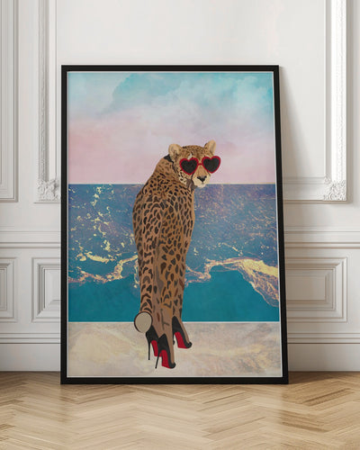 Cheetah on holiday - Stretched Canvas, Poster or Fine Art Print I Heart Wall Art