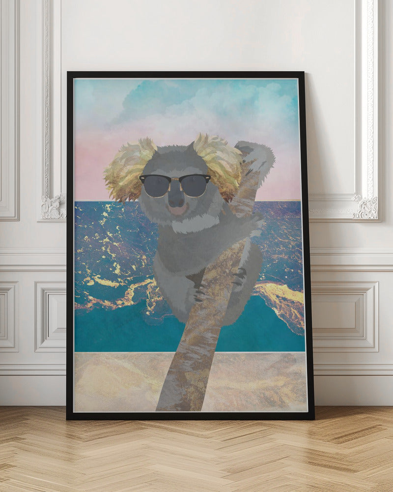 Koala On Holiday - Stretched Canvas, Poster or Fine Art Print I Heart Wall Art