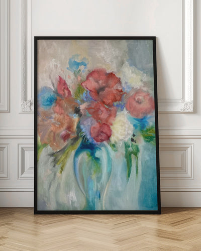 Blue Vase III - Stretched Canvas, Poster or Fine Art Print I Heart Wall Art