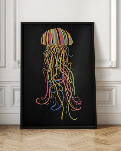 Rainbow Jellyfish - Stretched Canvas, Poster or Fine Art Print I Heart Wall Art