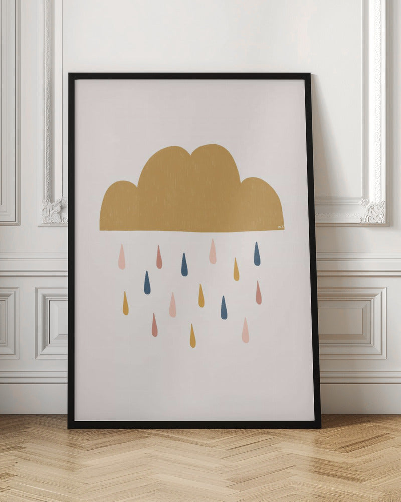 Yellow Raining Cloud - Stretched Canvas, Poster or Fine Art Print I Heart Wall Art