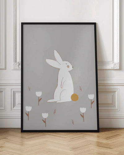 White Little Bunny - Stretched Canvas, Poster or Fine Art Print I Heart Wall Art