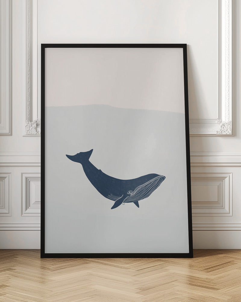 Blue Whale - Stretched Canvas, Poster or Fine Art Print I Heart Wall Art