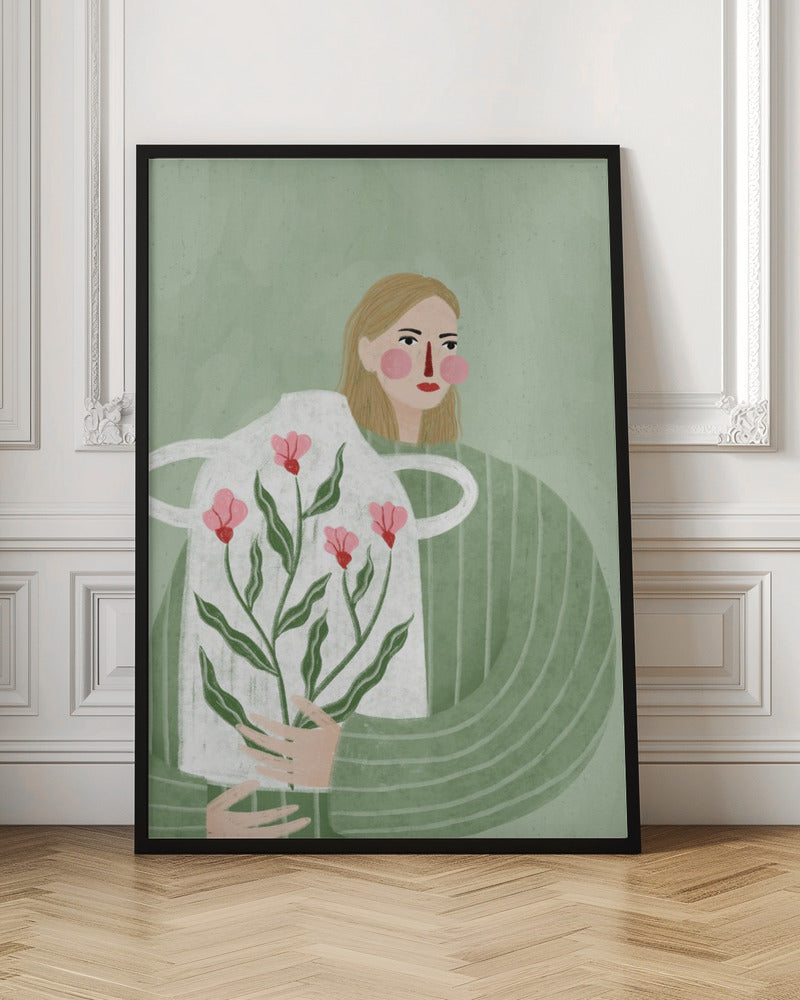 The Woman With He Vase - Stretched Canvas, Poster or Fine Art Print I Heart Wall Art