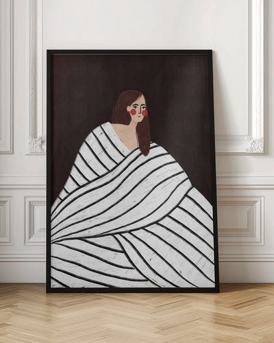 The Woman With Black and White Stripes - Stretched Canvas, Poster or Fine Art Print I Heart Wall Art