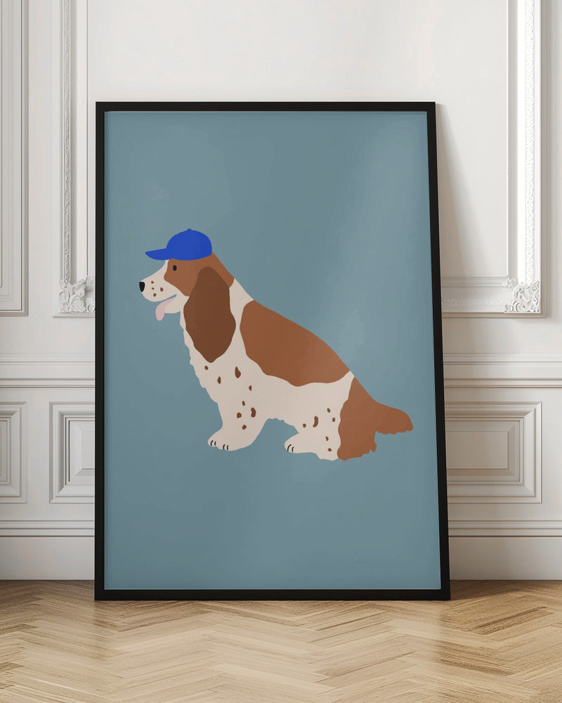 Cocker Spaniel with Cap - Stretched Canvas, Poster or Fine Art Print I Heart Wall Art