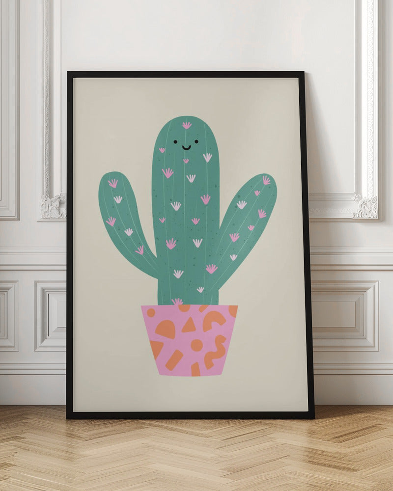 Happy Cactus - Stretched Canvas, Poster or Fine Art Print I Heart Wall Art