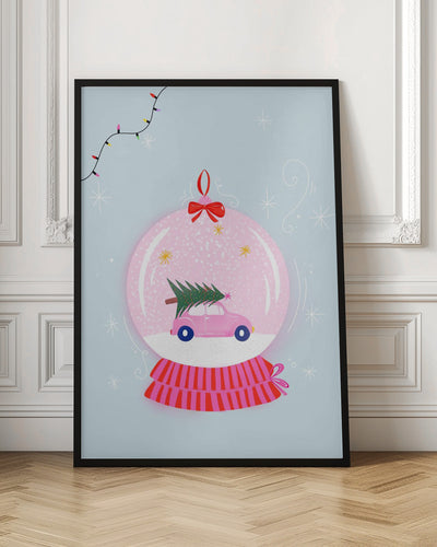 Snowglobe Pink - Stretched Canvas, Poster or Fine Art Print I Heart Wall Art