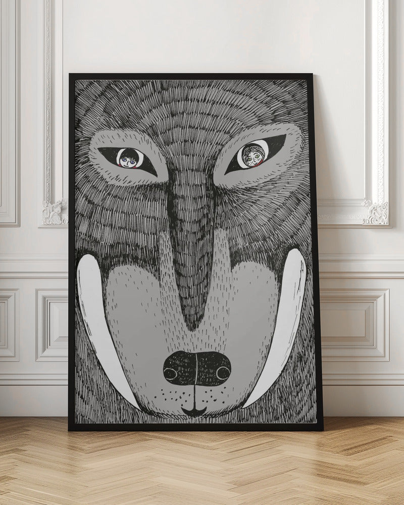 Wolf - Stretched Canvas, Poster or Fine Art Print I Heart Wall Art