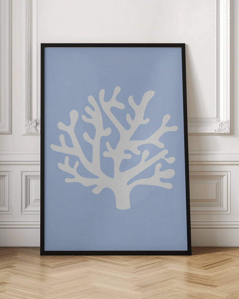 Coral Chambray Blue - Stretched Canvas, Poster or Fine Art Print I Heart Wall Art