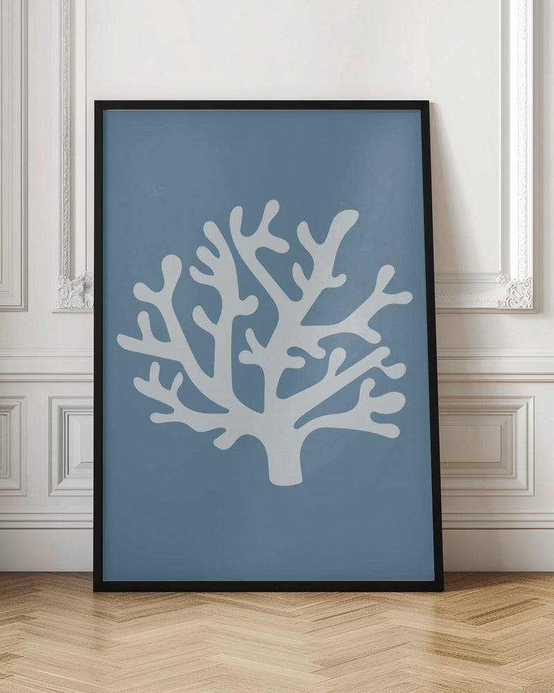 Coral Dark Blue - Stretched Canvas, Poster or Fine Art Print I Heart Wall Art