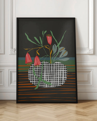 Midcentury Vase Dark - Stretched Canvas, Poster or Fine Art Print I Heart Wall Art