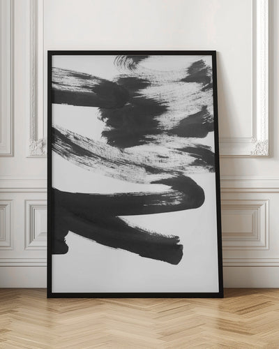 B+W Strokes 5 - Stretched Canvas, Poster or Fine Art Print I Heart Wall Art