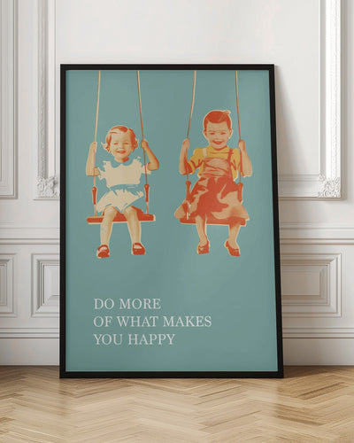 Two Little Girls On Swings - Stretched Canvas, Poster or Fine Art Print I Heart Wall Art