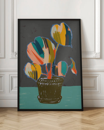 Colorful Plant Pot - Stretched Canvas, Poster or Fine Art Print I Heart Wall Art