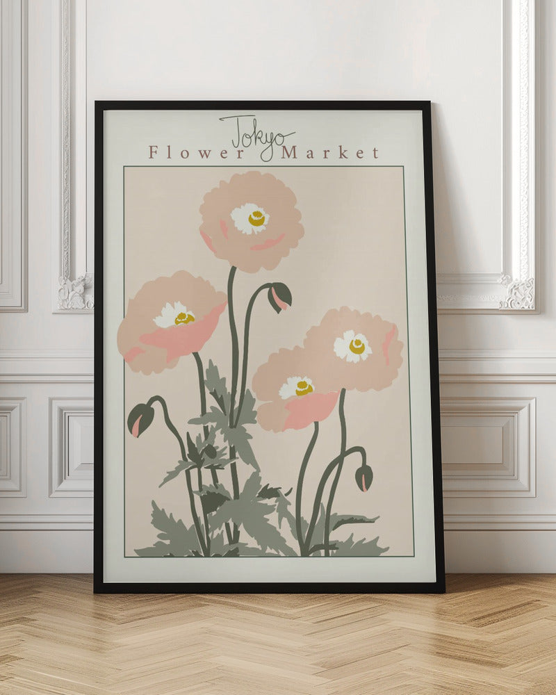 Flower Market Tokyo Poppy - Stretched Canvas, Poster or Fine Art Print I Heart Wall Art