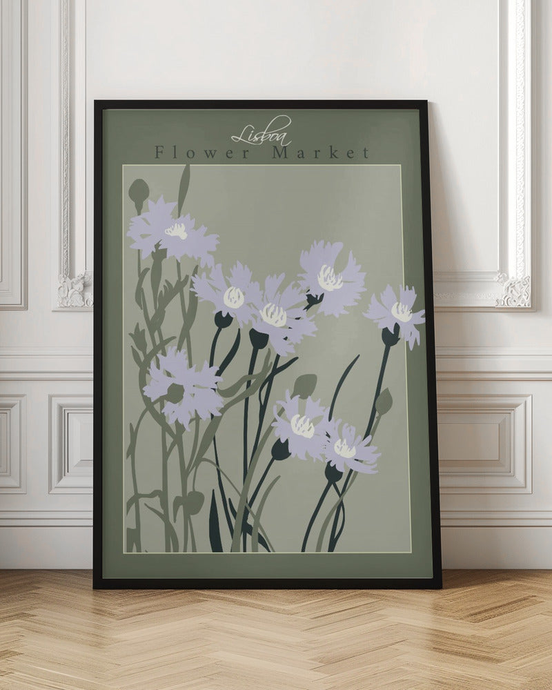 Flower Market Lisboa Cornflower - Stretched Canvas, Poster or Fine Art Print I Heart Wall Art