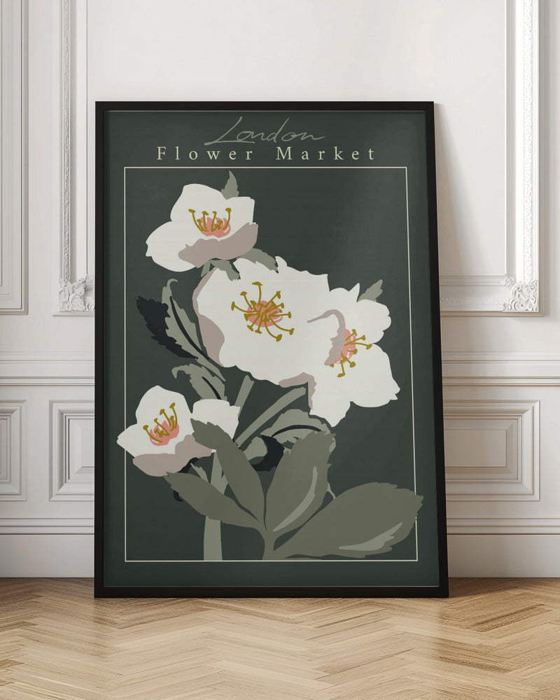 Flower Market London Hellebore - Stretched Canvas, Poster or Fine Art Print I Heart Wall Art