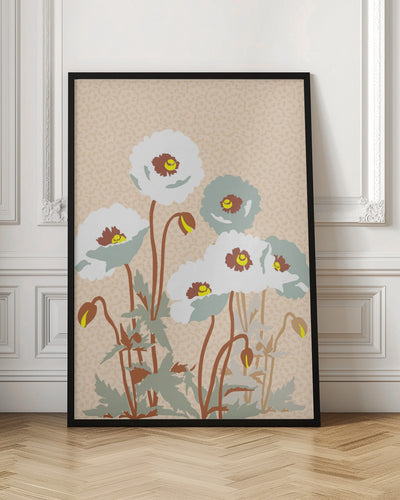 Wild Garden Poppies - Stretched Canvas, Poster or Fine Art Print I Heart Wall Art