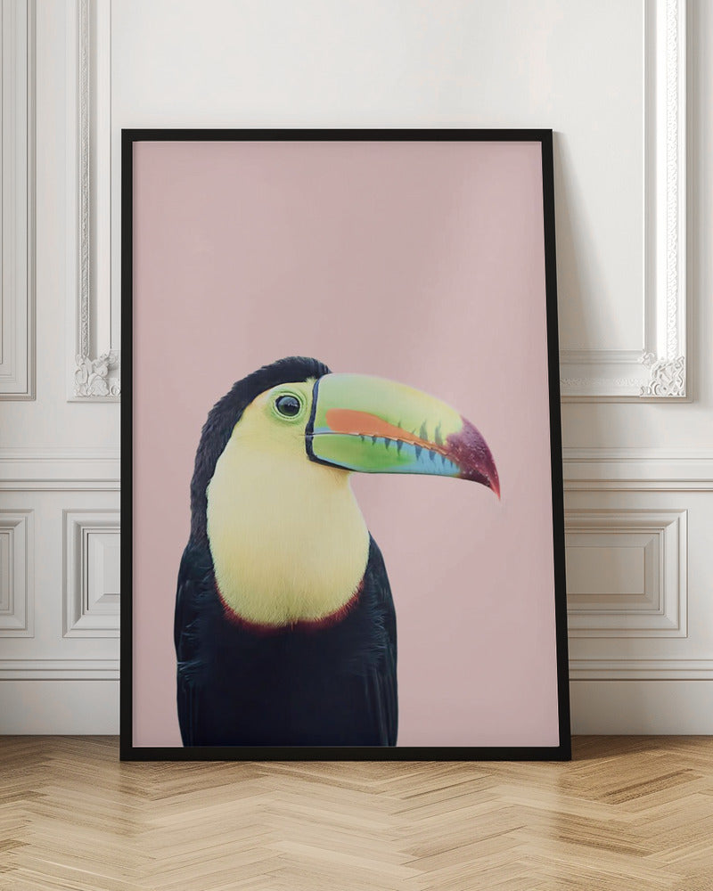 Toucan on Pink - Stretched Canvas, Poster or Fine Art Print I Heart Wall Art