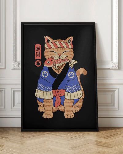 Sushi Meowster - Stretched Canvas, Poster or Fine Art Print I Heart Wall Art