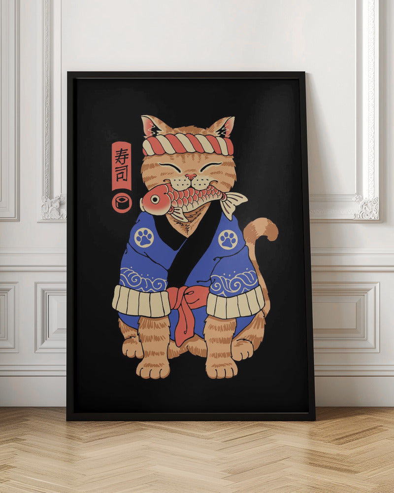 Sushi Meowster - Stretched Canvas, Poster or Fine Art Print I Heart Wall Art