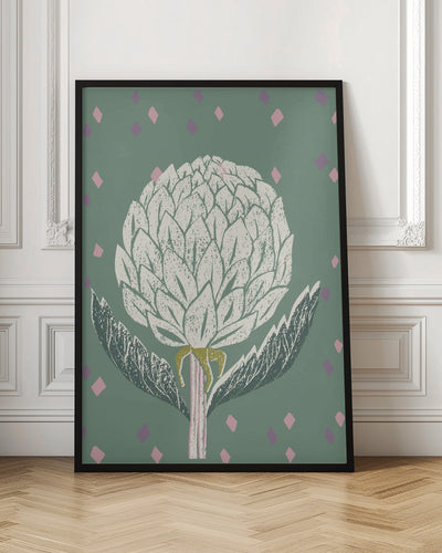 Artichoke sage green - Stretched Canvas, Poster or Fine Art Print I Heart Wall Art