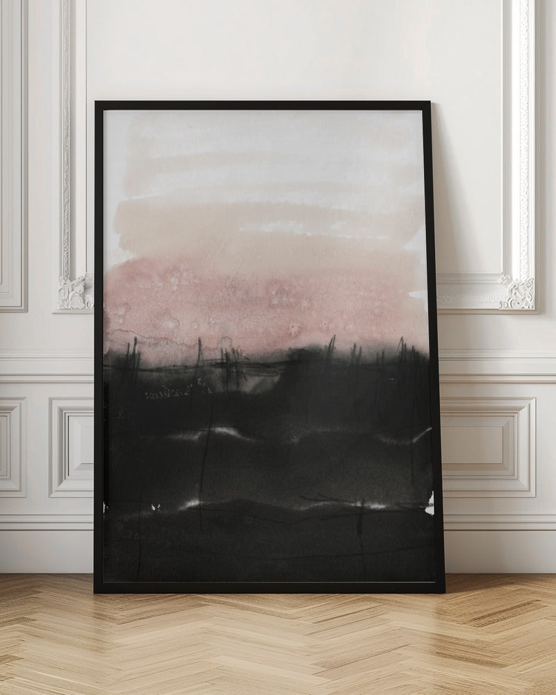 Faded Pink Over Black - Stretched Canvas, Poster or Fine Art Print I Heart Wall Art