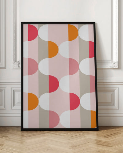 City life facade pearl pink pattern - Stretched Canvas, Poster or Fine Art Print I Heart Wall Art