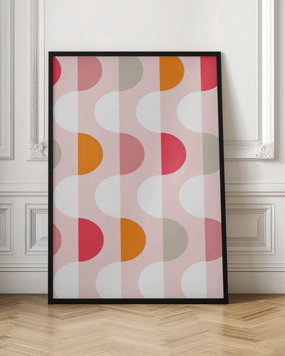 City life facade 2 pearl pink pattern - Stretched Canvas, Poster or Fine Art Print I Heart Wall Art