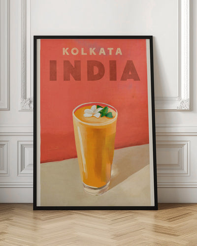 Travel Poster Cocktail Kolkata India - Stretched Canvas, Poster or Fine Art Print I Heart Wall Art