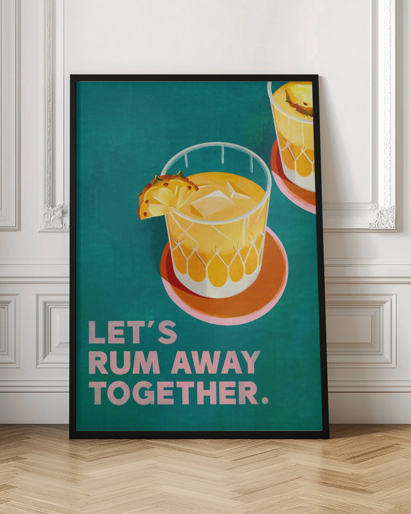 Rum Away Beach Bar Cocktail Art - Stretched Canvas, Poster or Fine Art Print I Heart Wall Art