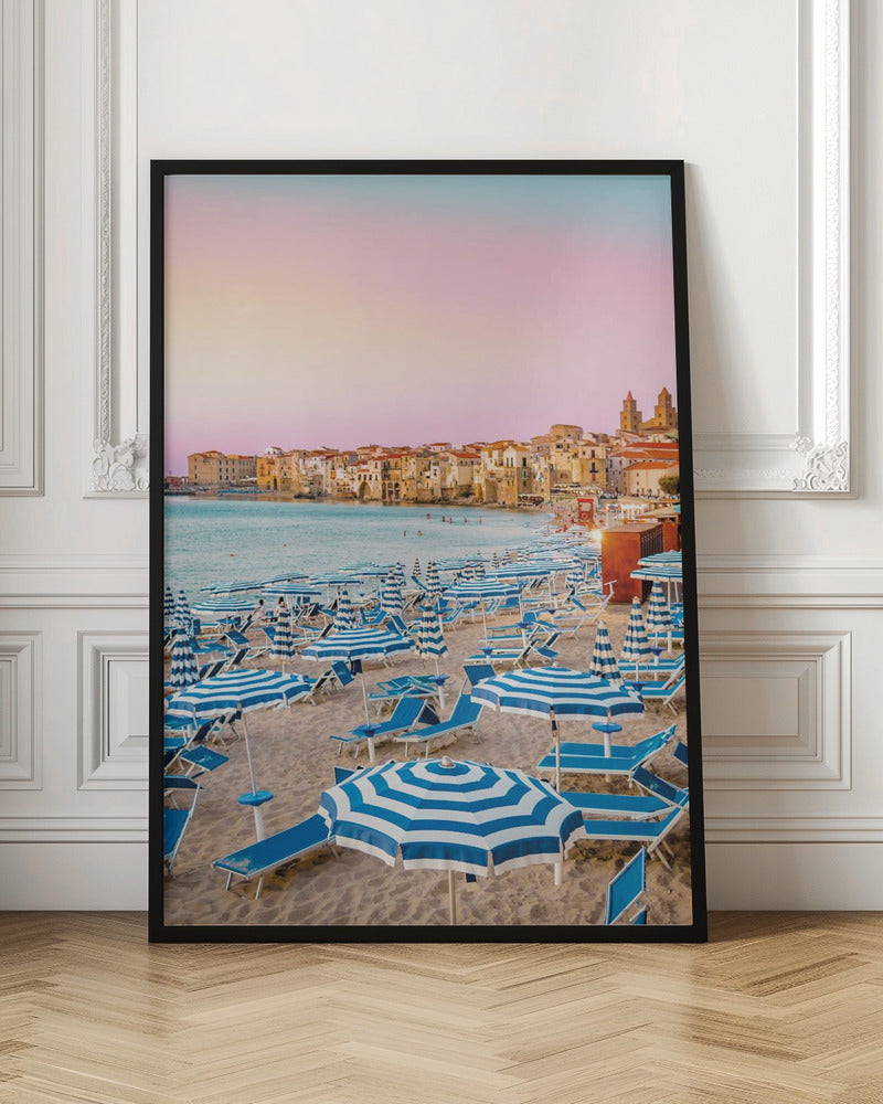 Cefalu Beach - Stretched Canvas, Poster or Fine Art Print I Heart Wall Art