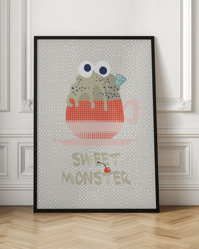 Sweet monster cupcake red - Stretched Canvas, Poster or Fine Art Print I Heart Wall Art