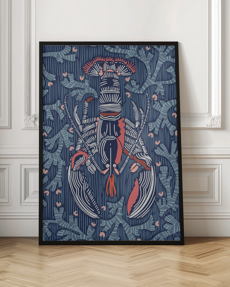 Crustacean Core navy - Stretched Canvas, Poster or Fine Art Print I Heart Wall Art