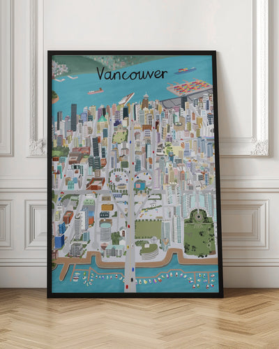 View Over Vancouver City by Artist Carla Daly - Stretched Canvas, Poster or Fine Art Print I Heart Wall Art