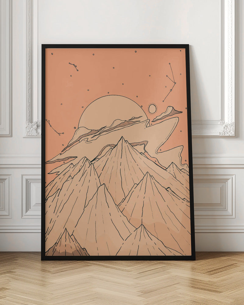 Peach Cloud Peaks - Stretched Canvas, Poster or Fine Art Print I Heart Wall Art