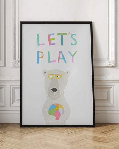 Let&#039;s Play with Funny Polar Bear by Illustrator Carla Daly - Stretched Canvas, Poster or Fine Art Print I Heart Wall Art