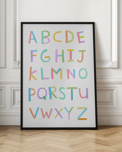 Hand Drawn Alphabet by Artist Carla Daly - Stretched Canvas, Poster or Fine Art Print I Heart Wall Art