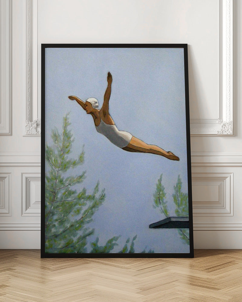 Diver With Trees - Stretched Canvas, Poster or Fine Art Print I Heart Wall Art